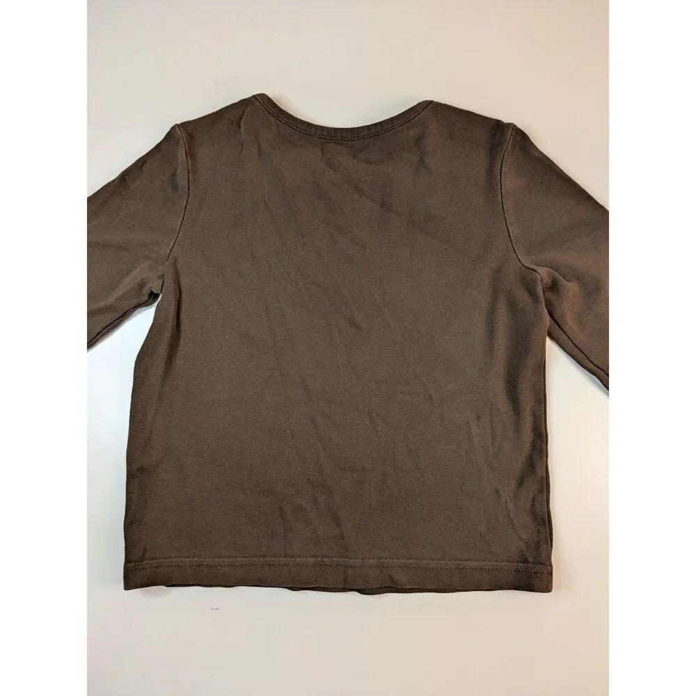 Gymboree Girls Size 5 Brown Snow Cute Snowflake Long Sleeve Shirt